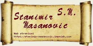 Stanimir Mašanović vizit kartica